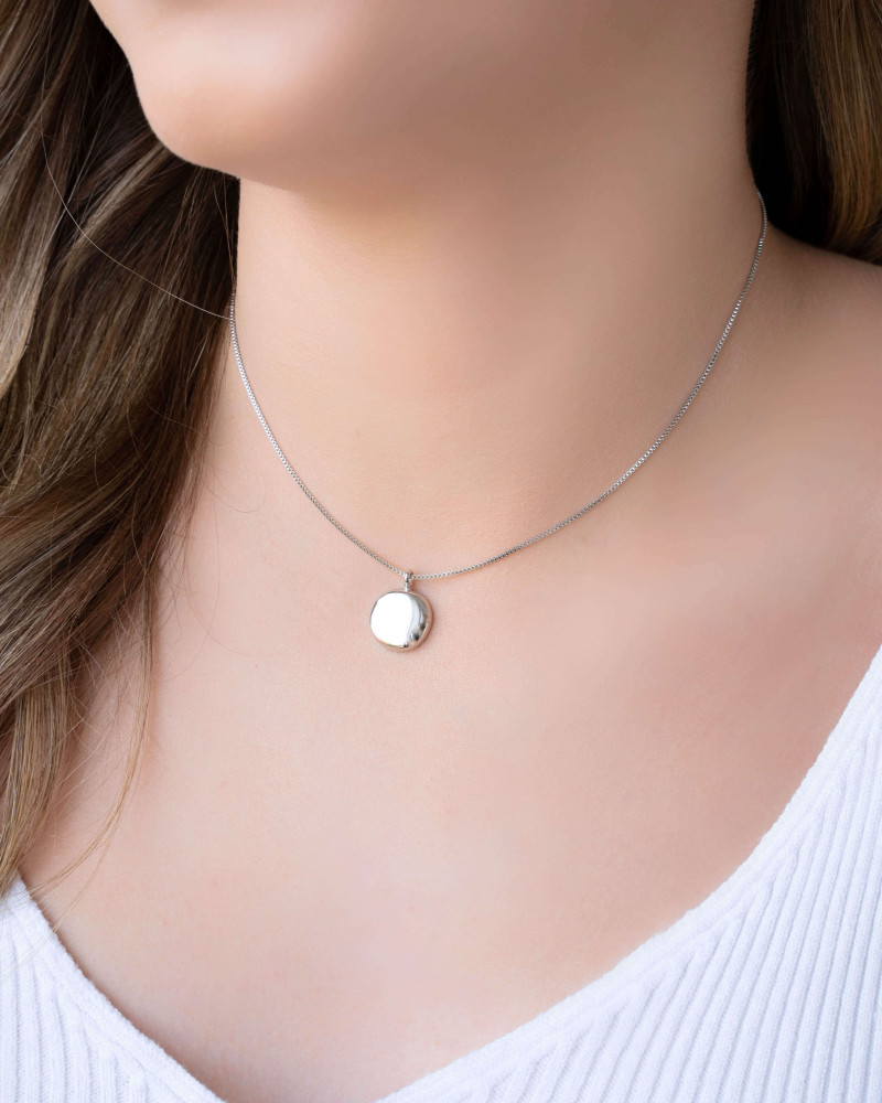 Choker Veneziana Redondo Liso 1.2 cm Ródio Branco