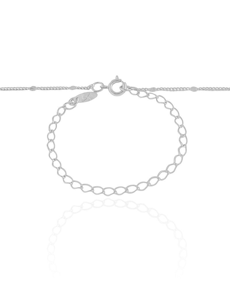 Choker Grumet Plaquinhas Ródio Branco - 33 cm