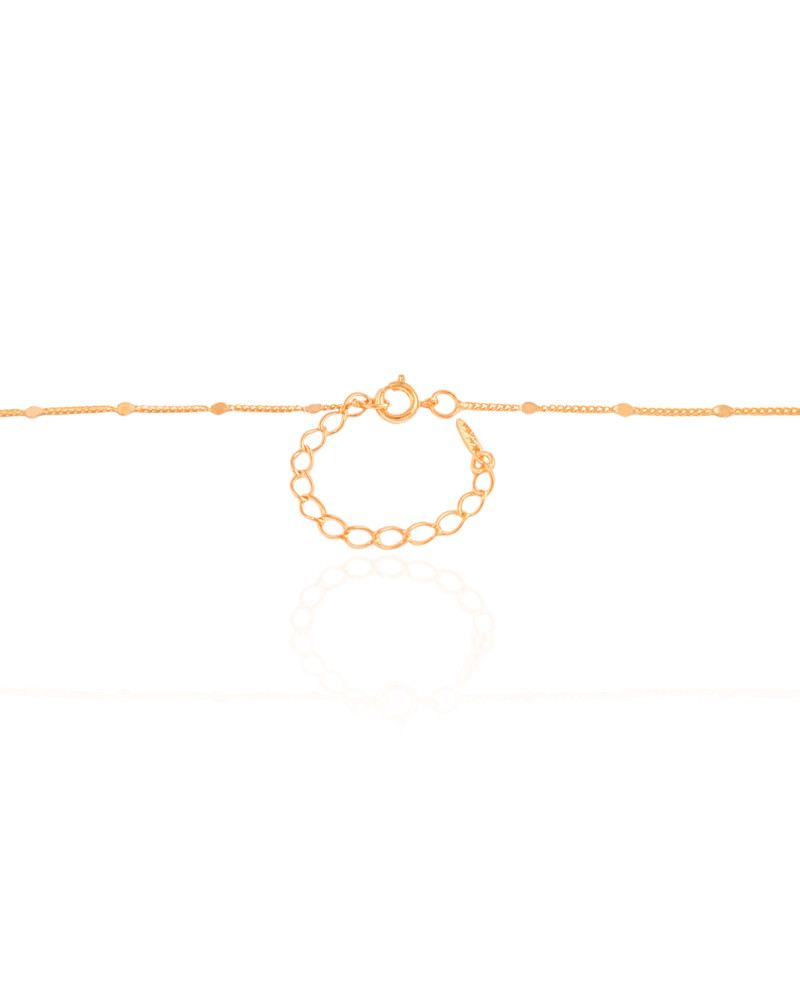 Gargantilha Longa Grumet Plaquinhas Banhado a Ouro 18K - 80 cm