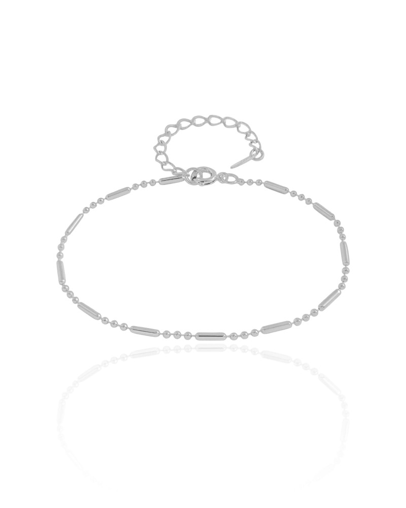 Pulseira Canutilhos 1.0 mm Ródio Branco