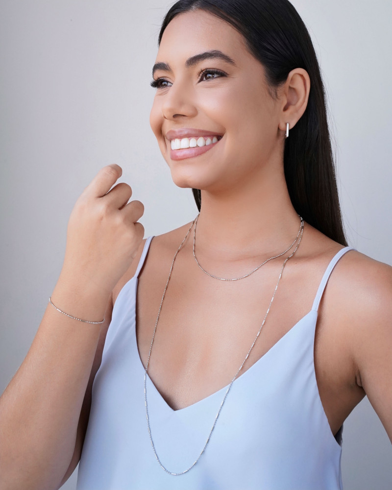 Pulseira Canutilhos 1.0 mm Ródio Branco