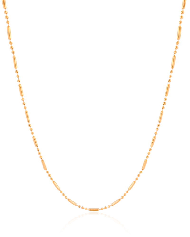 Gargantilha Canutilhos 1 mm Banhado a Ouro 18K - 40 cm