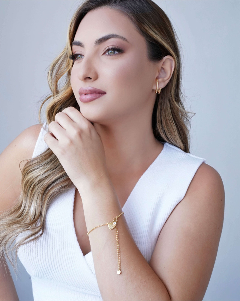 Ear Hook Filetes Lisos 2.4 cm Banhado a Ouro 18K