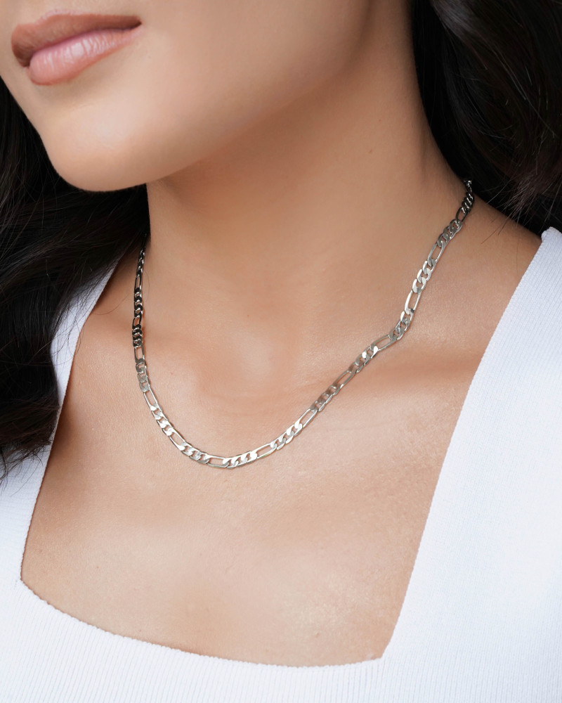 Choker Fígaro 4 mm Ródio Branco