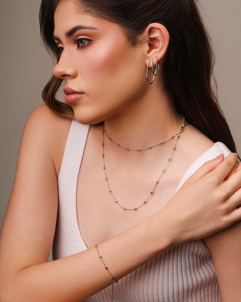 Choker Gomos 3 mm Ródio Branco