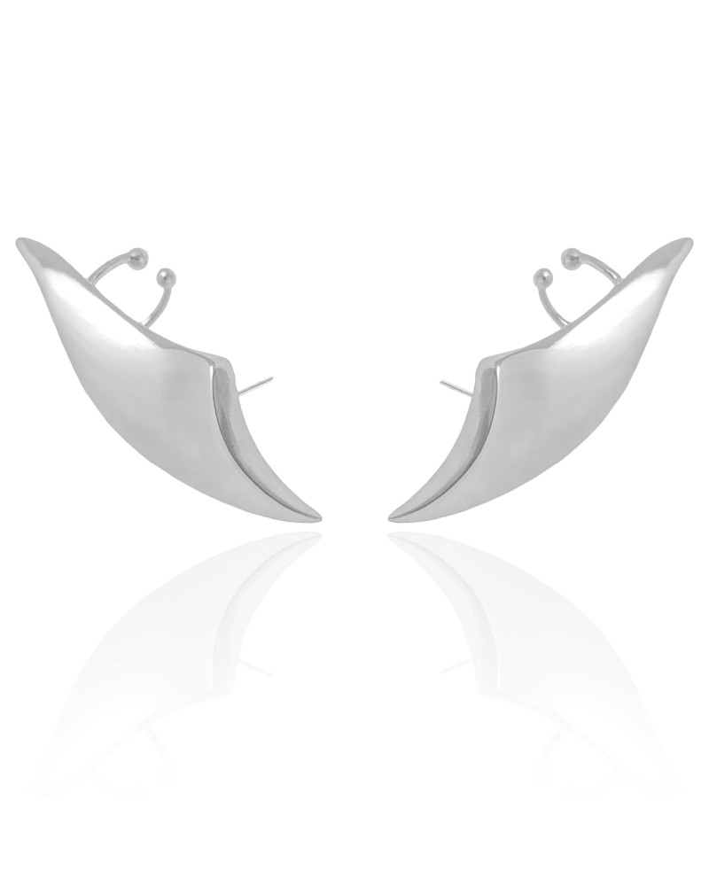 Ear Cuff Liso 4.6 cm Ródio Branco