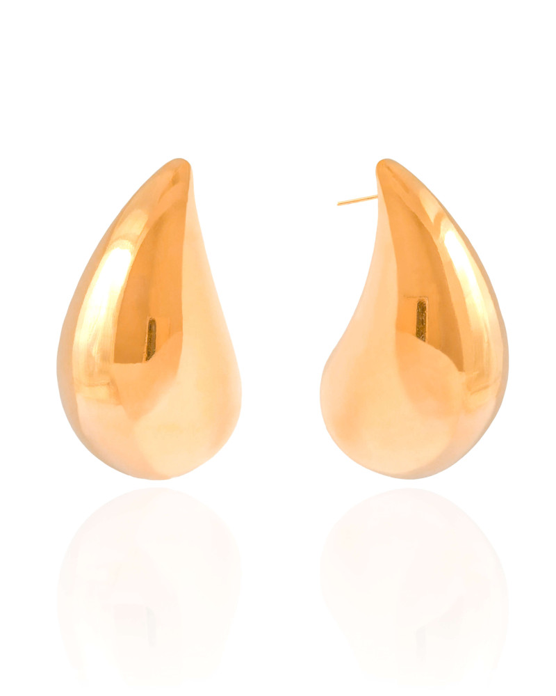 Brinco Gota Maxxi Lisa 4.2 cm Banhado a Ouro 18K