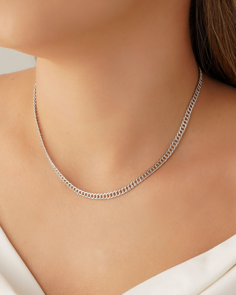 Choker Grumet 4 mm Ródio Branco