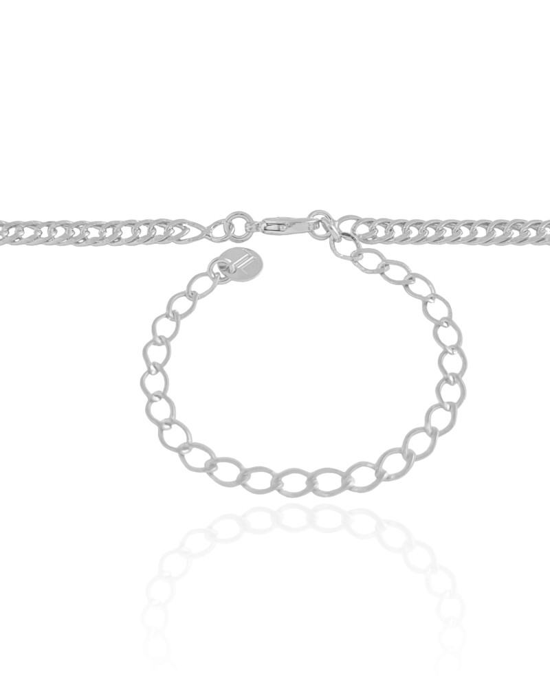 Choker Grumet 4 mm Ródio Branco