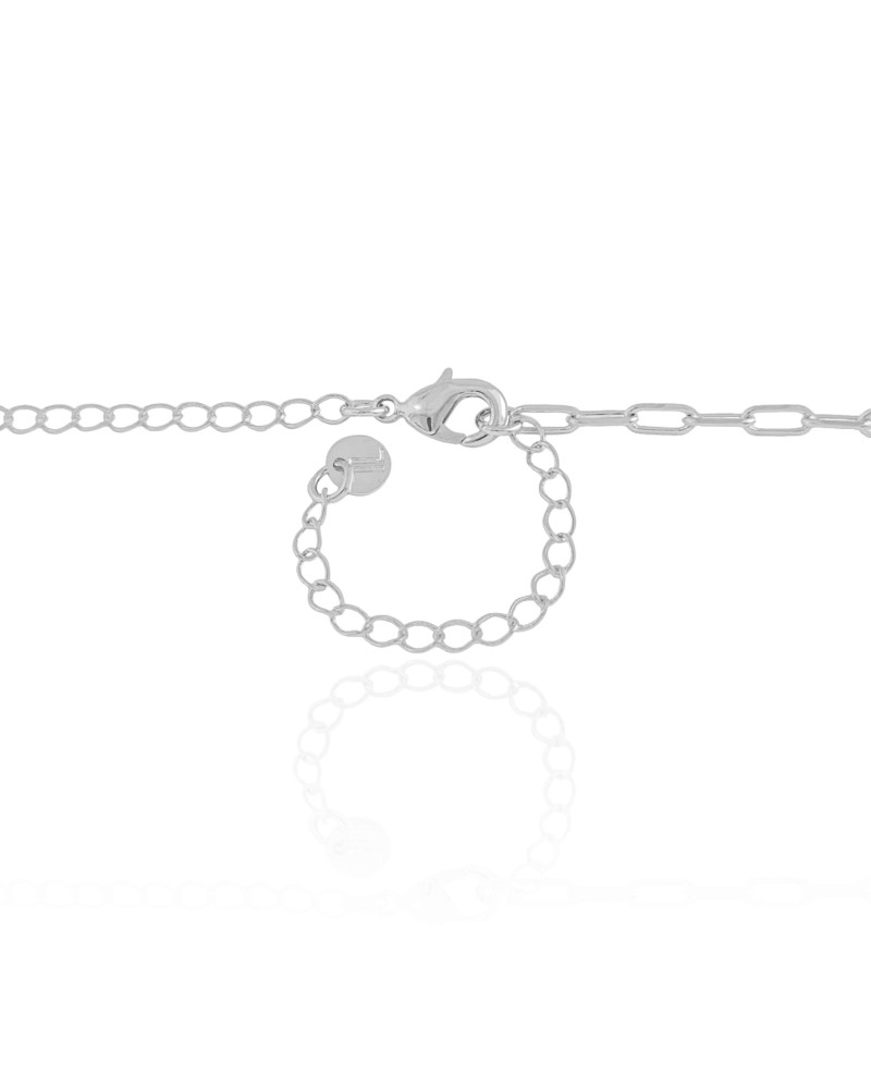 Choker Elos Ovais 4 mm Ródio Branco