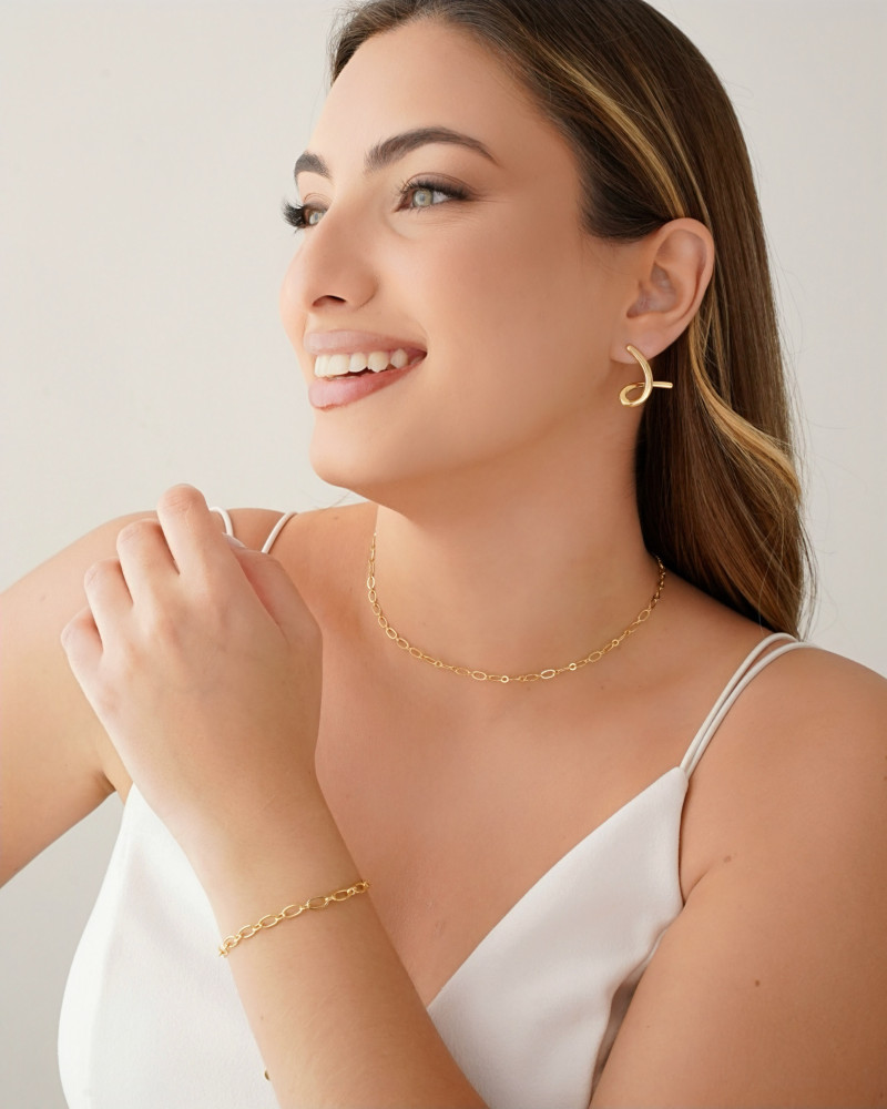 Brinco Laço Liso 2.2 cm Banhado a Ouro 18K