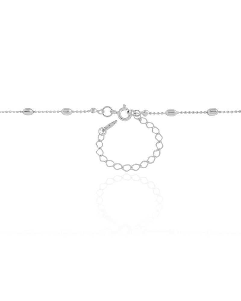 Relicário Estrela Gomos Ródio Branco - 45 cm