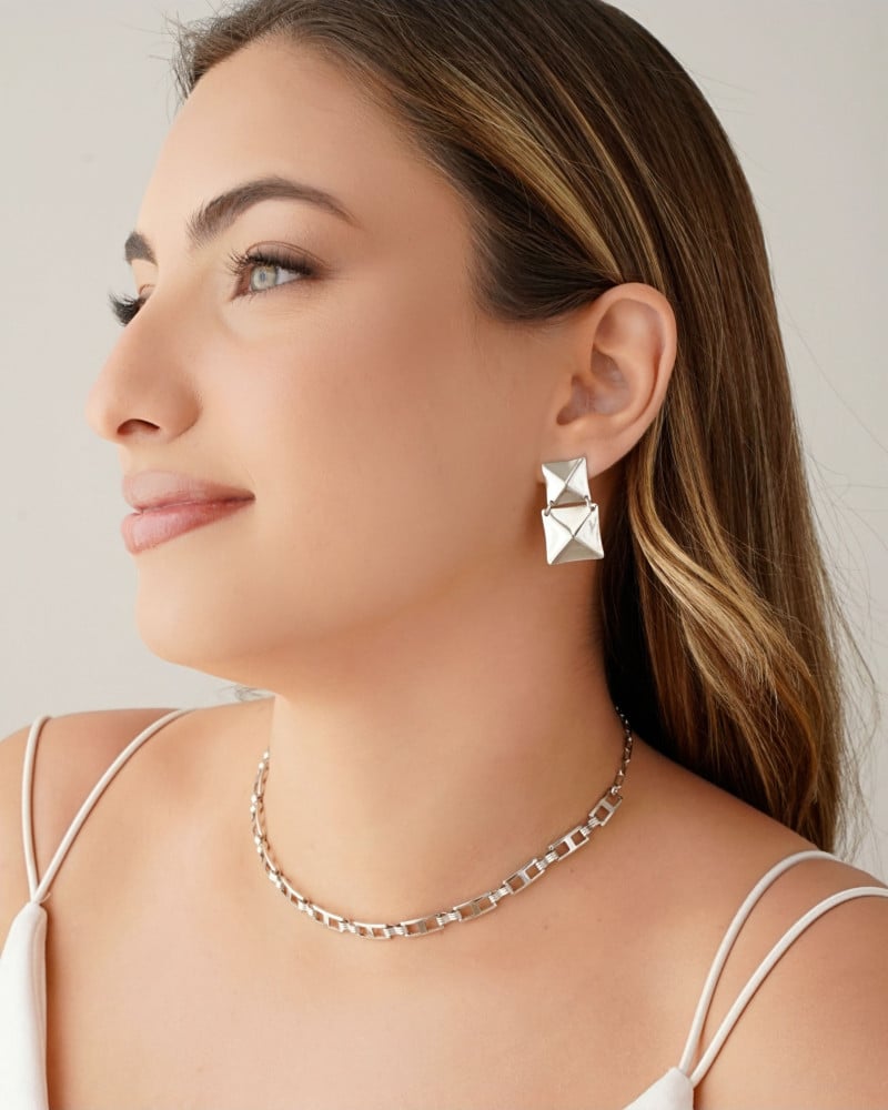 Choker Elos Retangulares 5 mm Ródio Branco