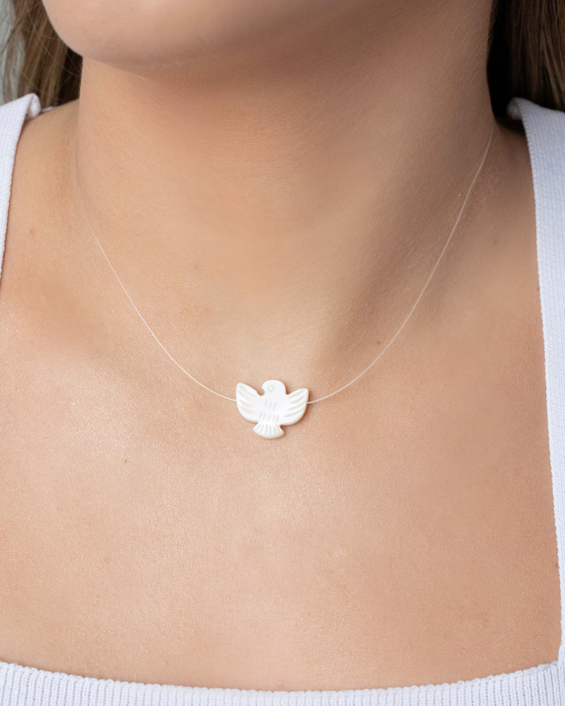 Gargantilha Nylon Espírito Santo Banhado a Ouro 18K - 38 cm