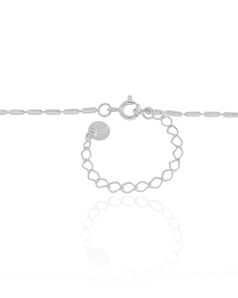 Gargantilha Canutilhos 1 mm Ródio Branco - 45 cm