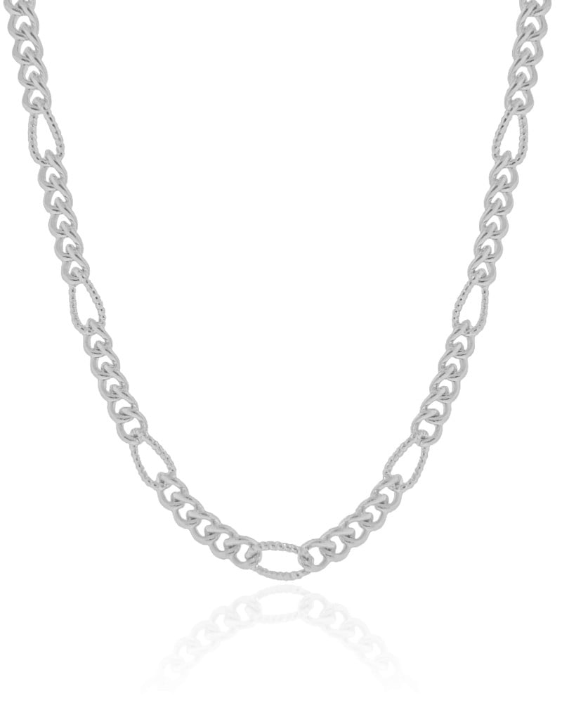 Choker Elos Detalhados Ródio Branco