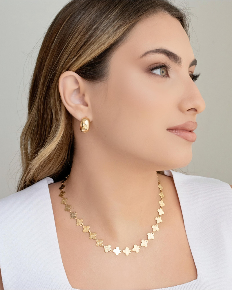 Choker Alhambra 10 mm Banhado a Ouro 18K