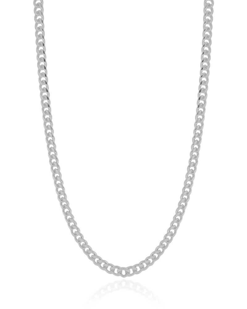 Gargantilha Grumet 4 mm Fecho Mosquetão Ródio Branco - 40 cm