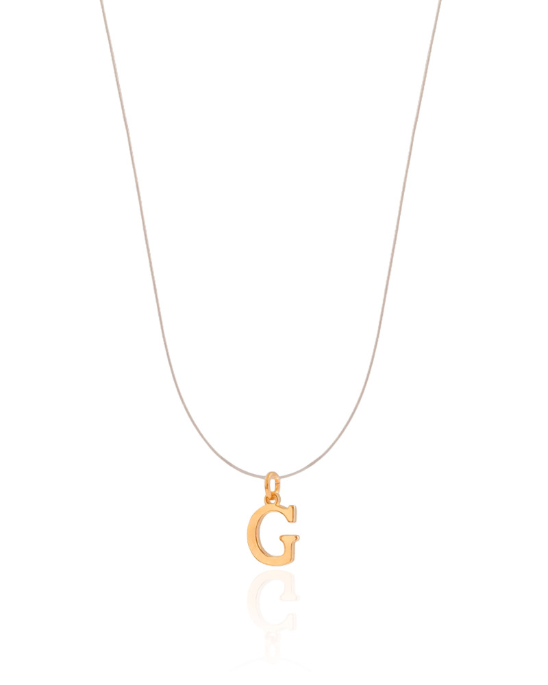 Choker Nylon Letra G Banhado a Ouro 18K