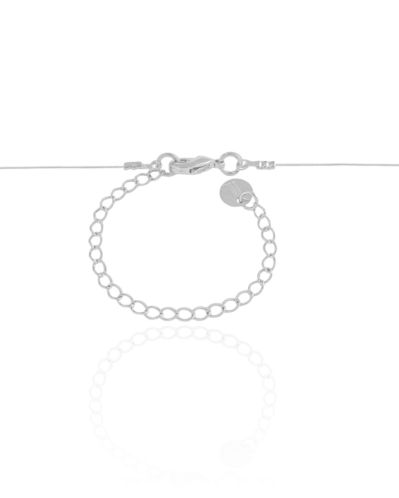 Choker Nylon Letra G Ródio Branco