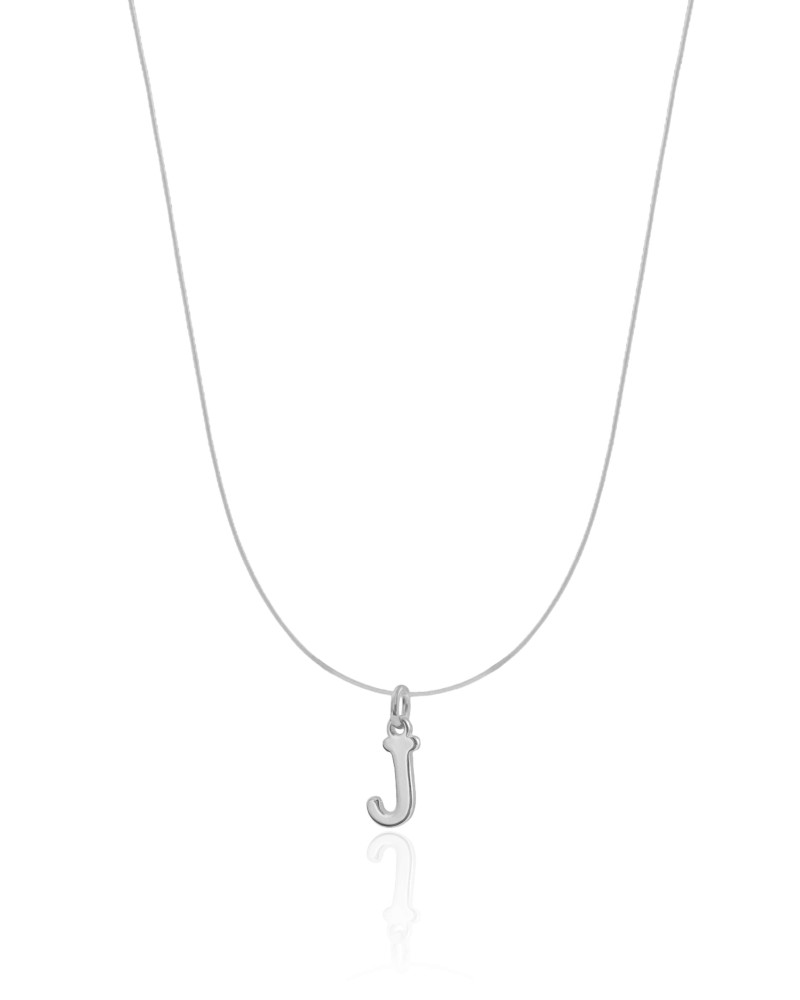 Choker Nylon Letra J Ródio Branco