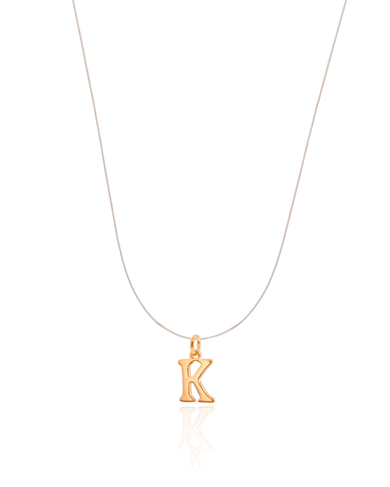 Choker Nylon Letra K Banhado a Ouro 18K