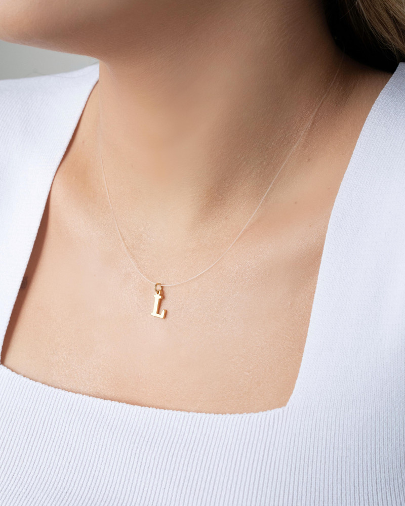 Choker Nylon Letra N Banhado a Ouro 18K