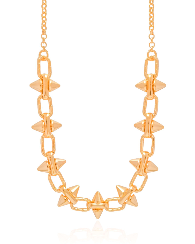 Gargantilha Elos Spike 13 mm Banhado a Ouro 18K - 45 cm