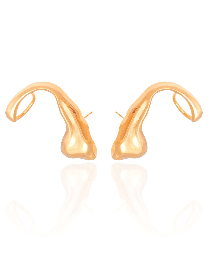 Ear Cuff Orgânico Banhado a Ouro 18K