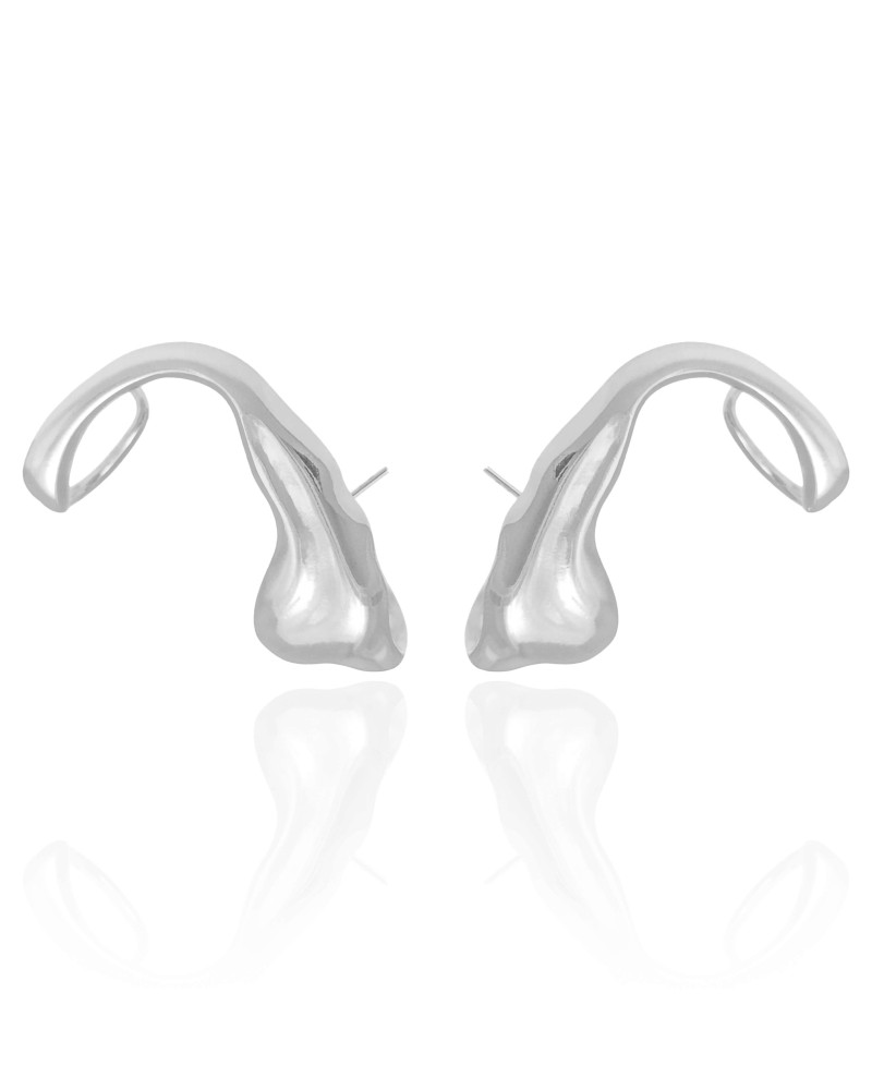 Ear Cuff Orgânico Ródio Branco