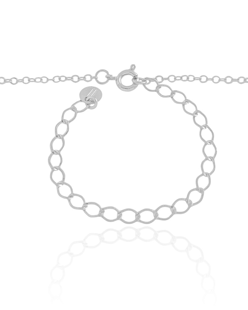 Choker Elos Gotas Coloridas e Pontos de Luz Cristal Ródio Branco