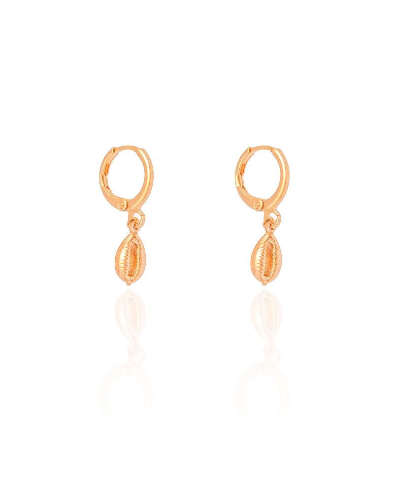 Brinco Argola Click Búzios 2.5 cm Banhado a Ouro 18K