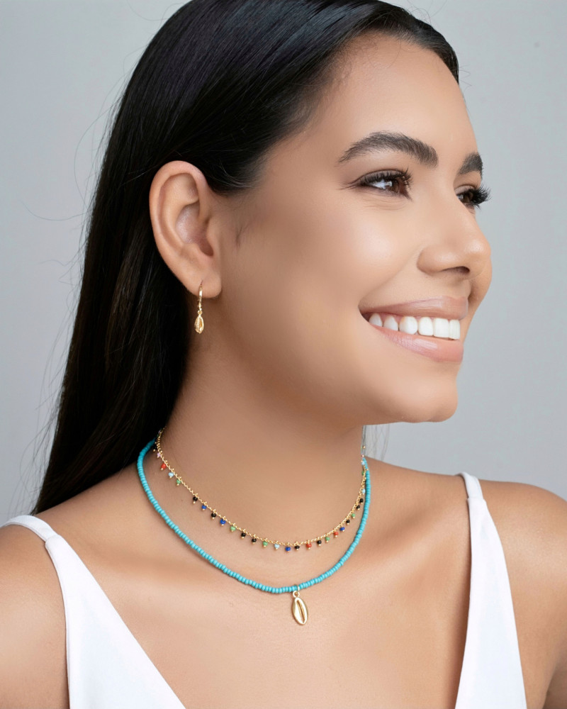 Brinco Argola Click Búzios 2.5 cm Banhado a Ouro 18K