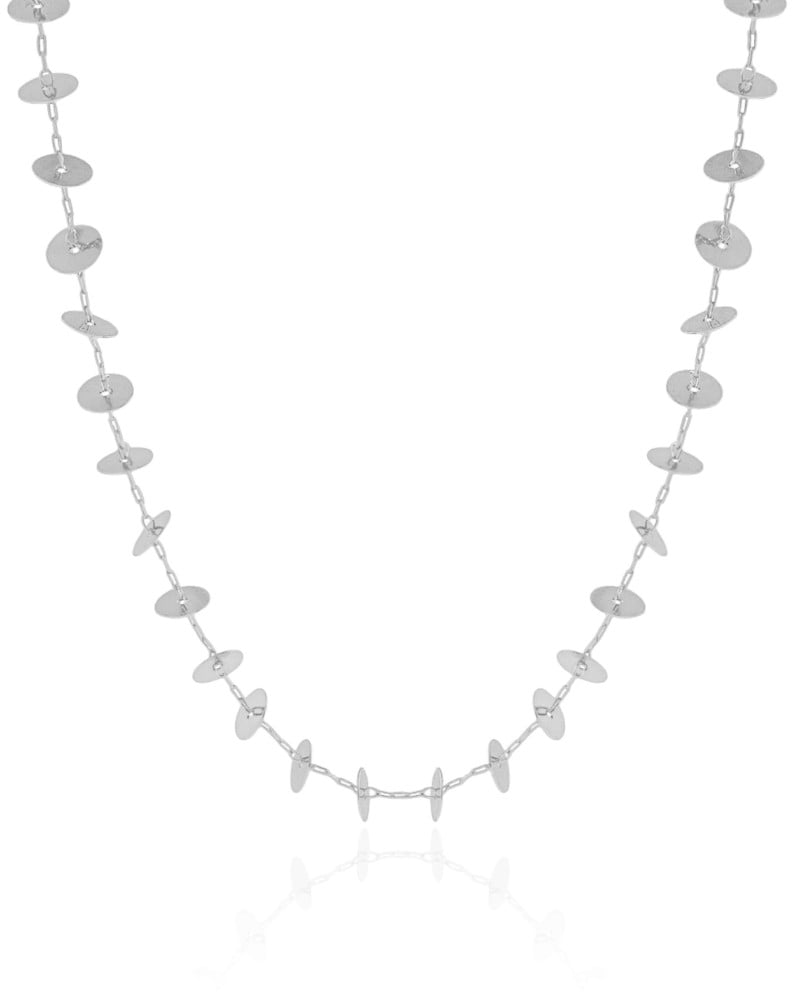 Choker Plaquinhas Lisas 6 mm Ródio Branco
