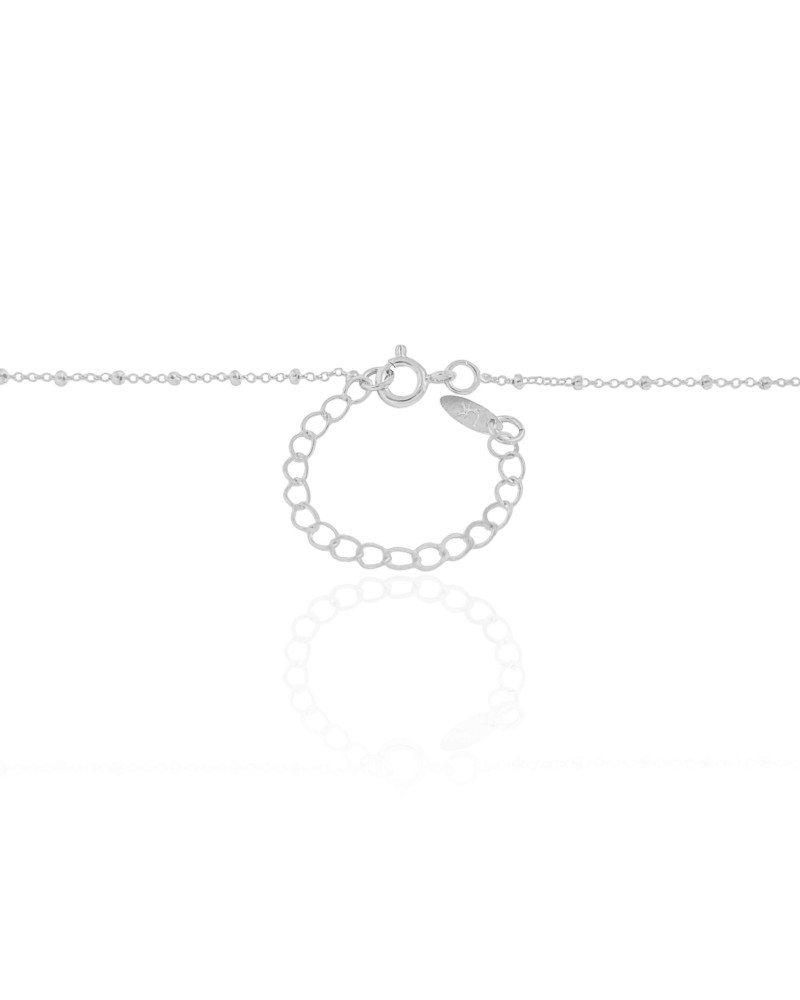 Gargantilha Gravata Bolinhas Pontos de Luz Cristal Ródio Branco