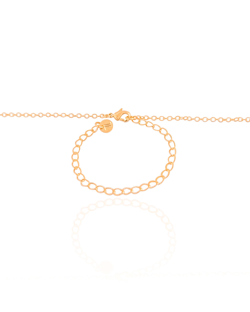 Choker Elos Trevo Preto Banhado a Ouro 18K