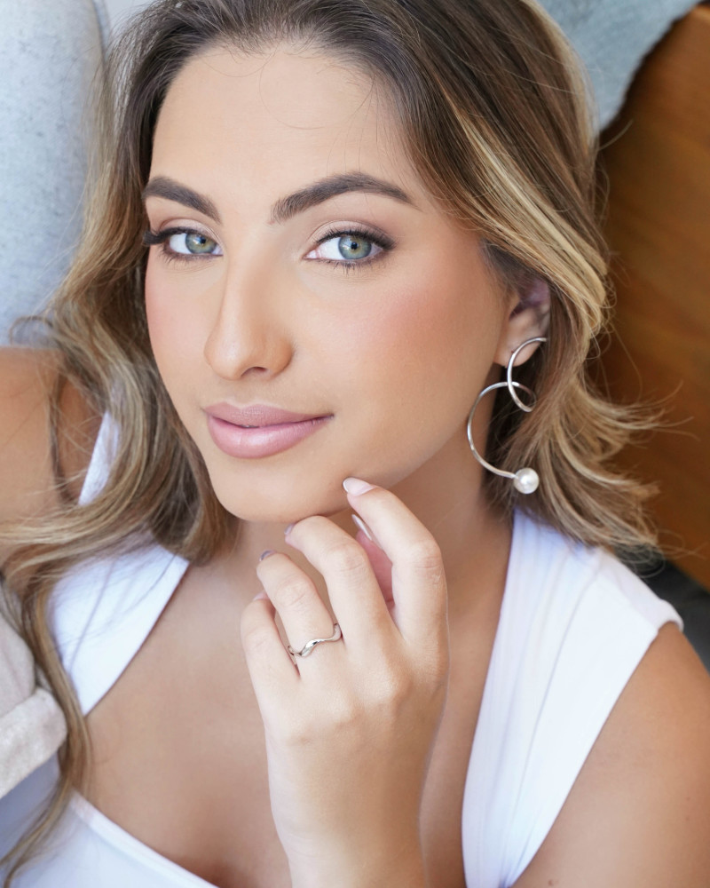 Brinco Fio Torcido Pérola 7.5 cm Ródio Branco