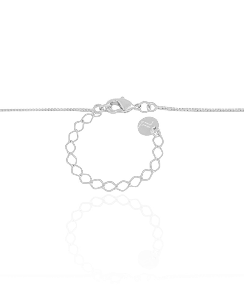 Gargantilha Veneziana Letra A 1.7 cm Bolha Ródio Branco - 45 cm