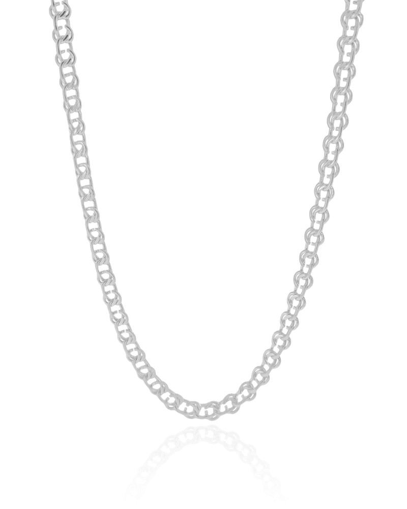 Choker Elos Nó Ródio Branco