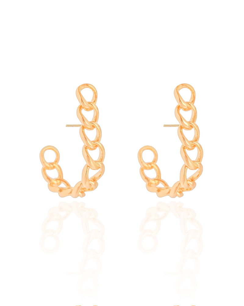 Brinco Argola Grumet 3.4 cm Banhado a Ouro 18K