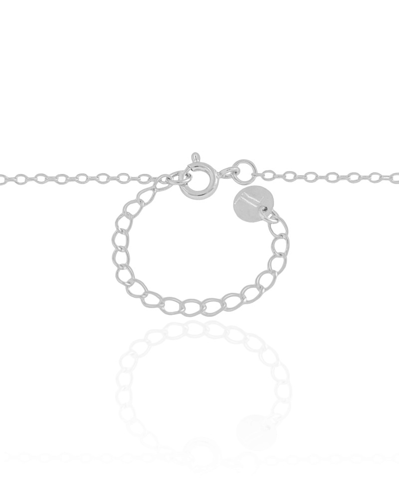 Gargantilha Inspiração Marcas Ródio Branco - 45 cm