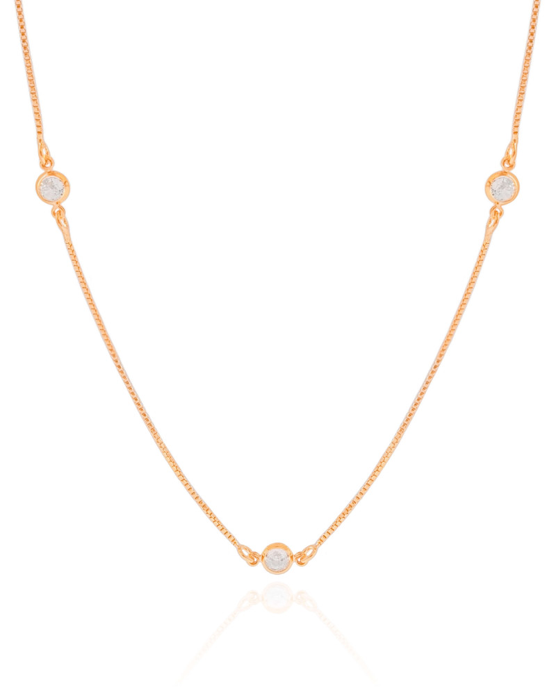 Choker Veneziana Pontos de Luz Cristal Banhado a Ouro 18K