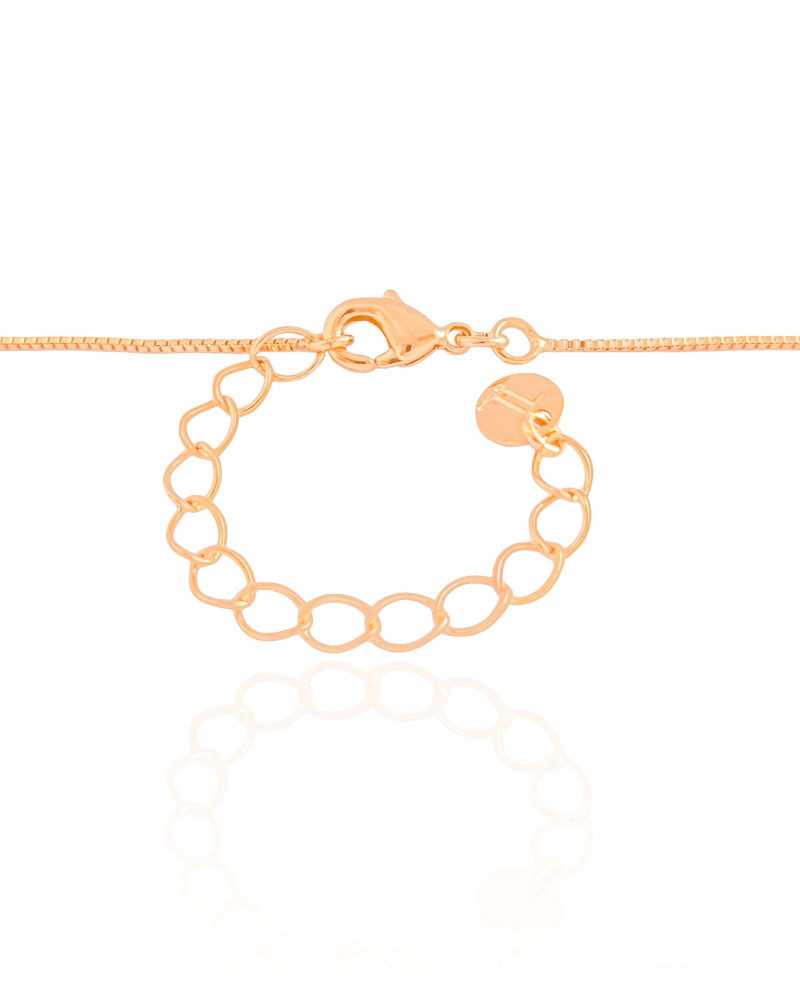 Gargantilha Mãe e Filho Cravejado Cristal Banhado a Ouro 18K - 45 cm