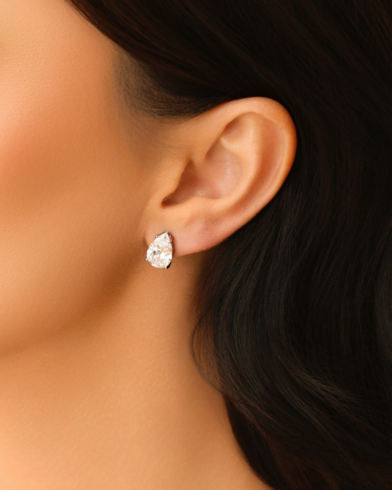 Conjunto Gota Cristal Ródio Branco