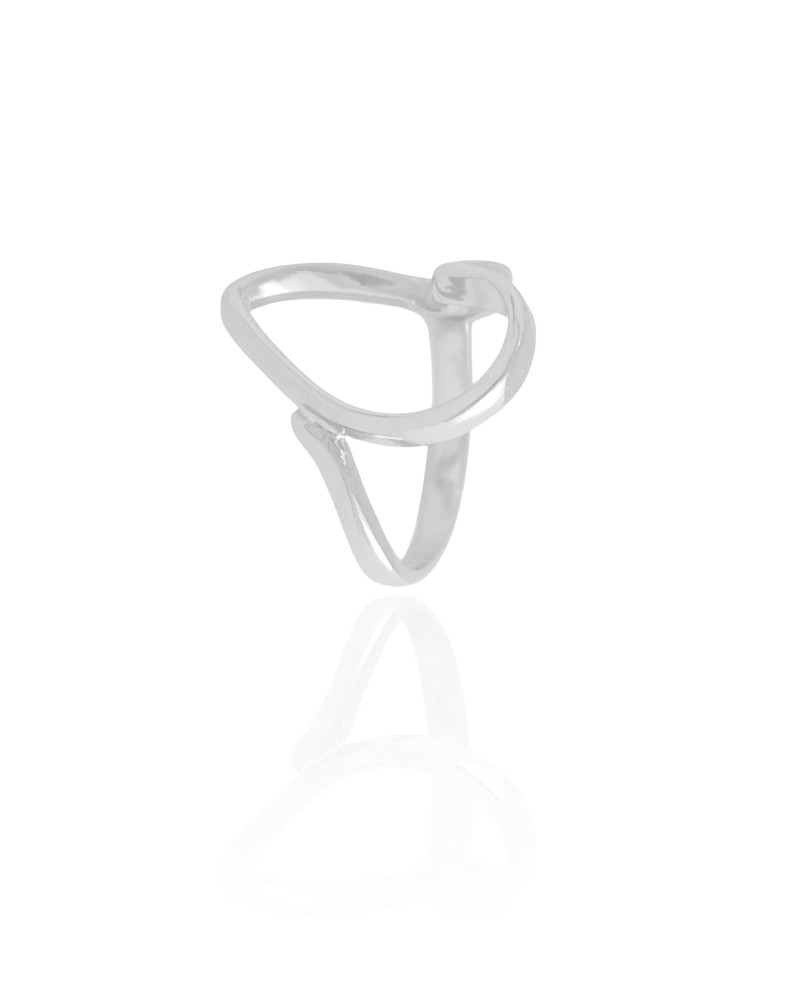 Anel Coração Vazado Tamanho 18 Ródio Branco