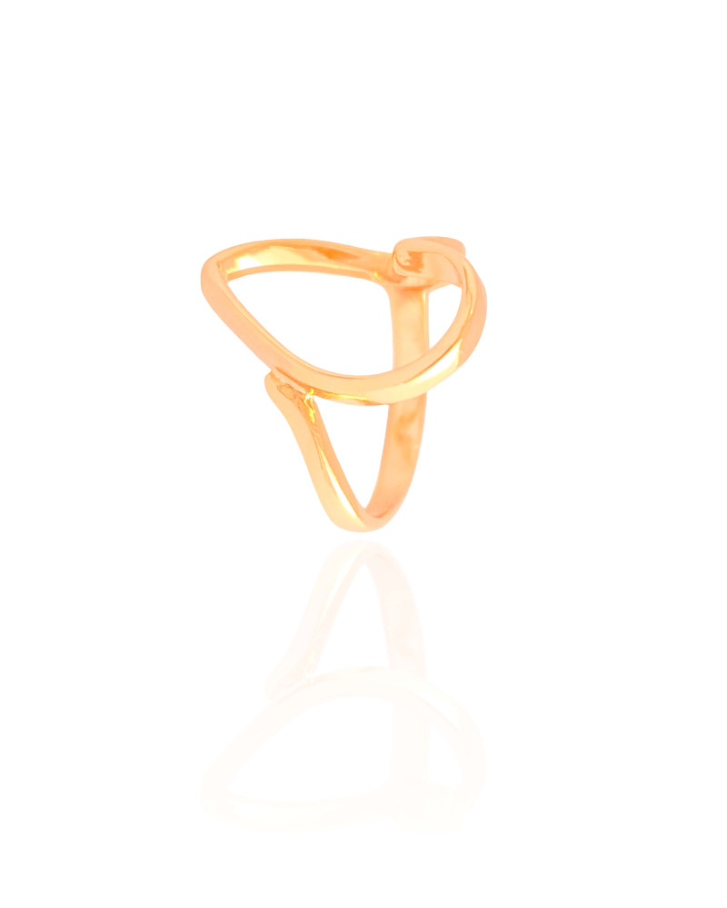 Anel Coração Vazado Tamanho 26 Banhado a Ouro 18K