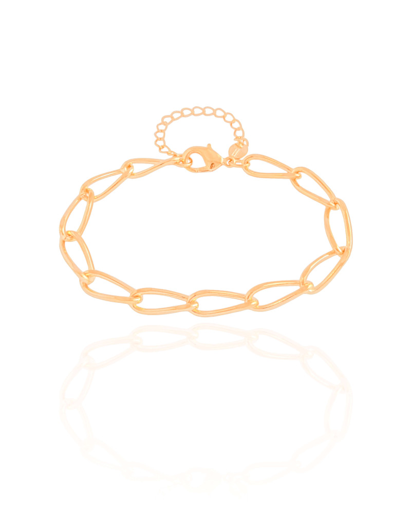 Pulseira Elos 6 mm Banhado a Ouro 18K