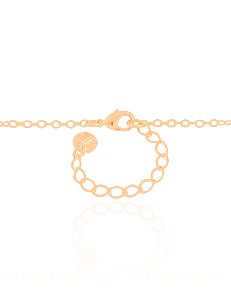 Gargantilha Elos Bolas Lisas e Cristais Banhado a Ouro 18K - 40 cm