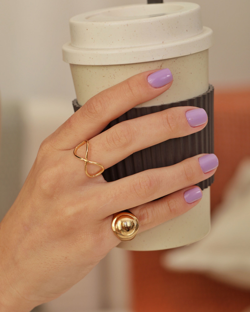 Anel Infinito Tamanho 15 Banhado a Ouro 18K