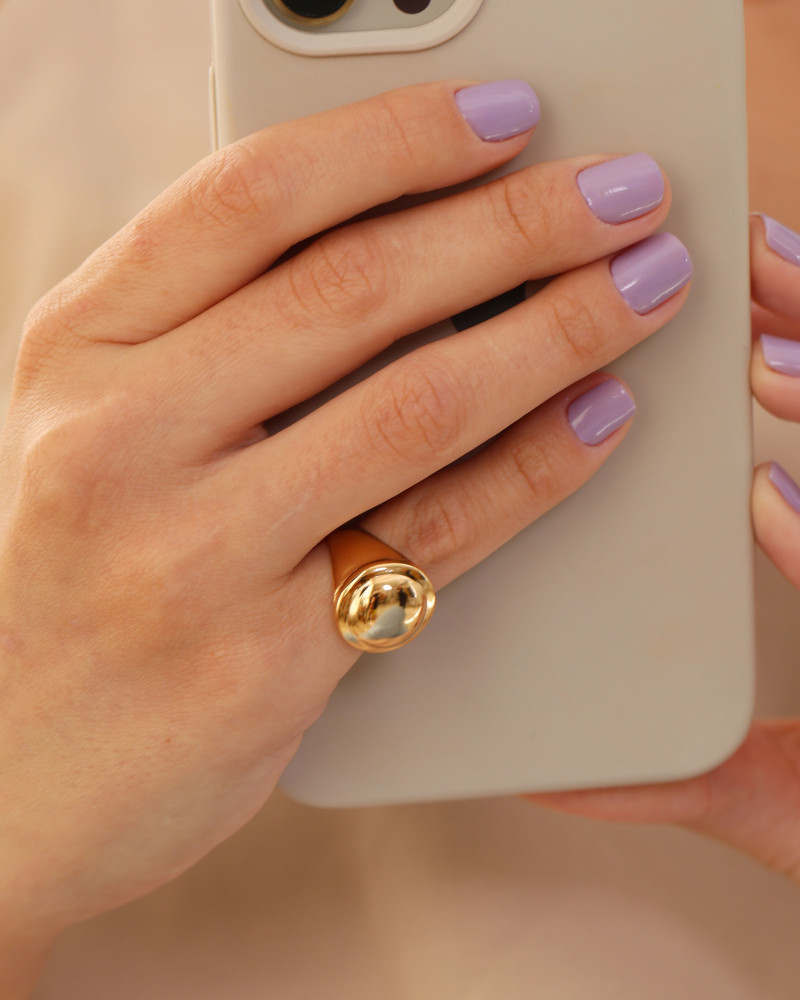 Anel Ajustável Dedinho Tamanho M Banhado a Ouro 18K